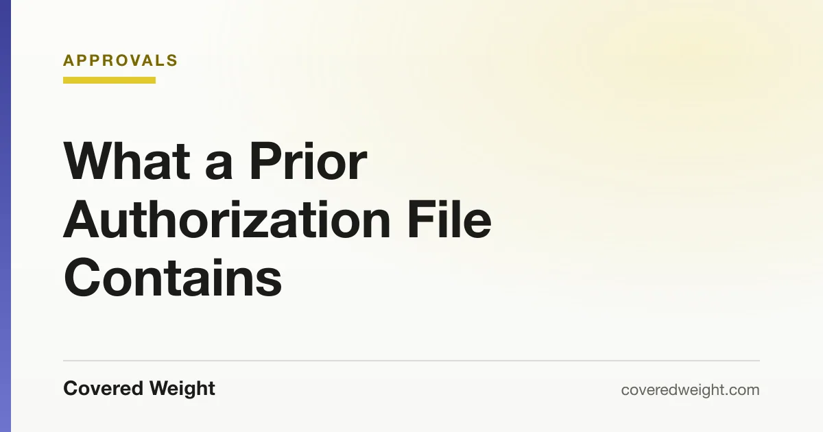 Covered Weight cover card: the documents a prior authorization request needs
